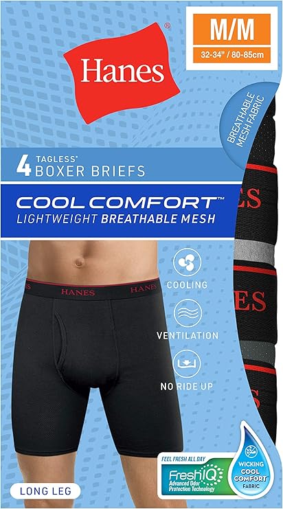 Hanes comfort cool boxer briefs long leg Clearance