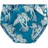 weVSwe Baby Reusable Swim Diaper Washable UPF 50+ Snap Side Leakproof & Adjustable for Pool/Beach to Prevent Leaks Green Tree 0-6 Months