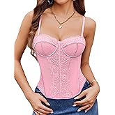 Avidlove Corset Tops for Women Lace Bustier Top Underwire Sexy Halloween Exotic Slim Fit Bralette