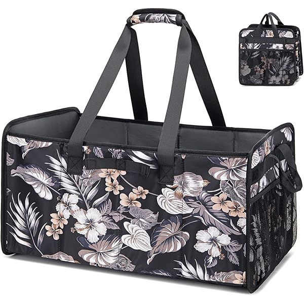 2 PCS Reusable Grocery Bags – Foldable, Waterproof Nylon, Large Capacity, Pink Camo Print - View #3
