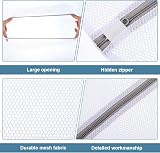 FUYOAL 2 Pack Mesh Laundry Bags 50x60cm with Zippers White L view 7