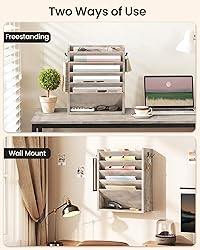 CHOEZON Wall File Organizer, 6-Tier Vertical Mount