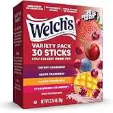 Singles To Go! Welch's Water Drink Mix, Cranberry Variety Pack, 30 Packets | No Synthetic Colors, Sugar Free, Aspartame Free, 5 Calories, Water Flavor Packets, Just Add Water