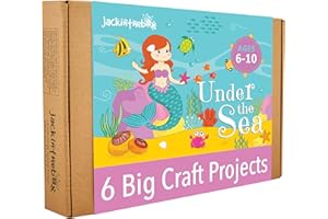jackinthebox Under The Sea Themed Craft Kit | Includes Beautiful Felt Mermaid Sewing Kit | 6 Different Crafts-in-1 | Best Gift Girls Ages 6 to 10 Years (6-in-1)