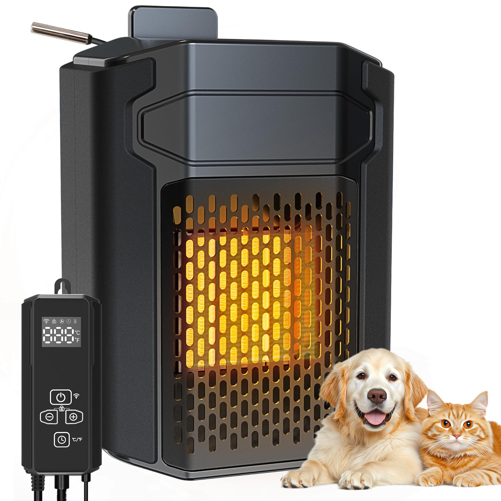 Photo 1 of Outdoor Pet House Heater 500W - Kiroto WiFi APP Controlled Dog House Heater with Thermostat & Timer,Suitable for Winter Outdoor Heating of Outside Doghouses, Cat Beds and Chicken Coops