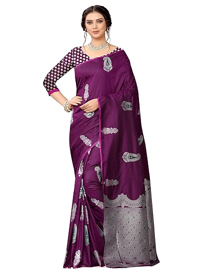 Women's Jacquard Art Silk Saree With Blouse Piece
