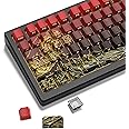 dagaladoo red/Black Kanagawa keycaps Double Shot PBT keycaps Shine Through Keyboard Keys Side Printed Key caps Cherry Profile Custom keycap Set for 100%, 75%, 65%, 60% US Layout Mechanical Keyboard