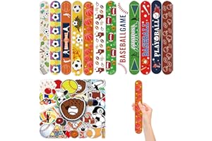 CZWXOXO 74Pcs Sports Theme Party Favors 24 Pcs Ball Theme Slap Bracelets 50 Pcs Sport Theme Stickers ，Sports Party Team Gift Fillers School Classroom games Rewards Supplies