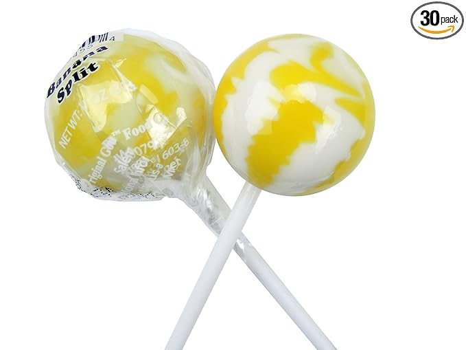 Amazon Com Original Gourmet Lollipops Banana Split Pack Of 30 Suckers And Lollipops Grocery Gourmet Food