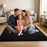 BPIL Living Room Rug 60x110 cm 5cm Thick Shaggy Black view 7