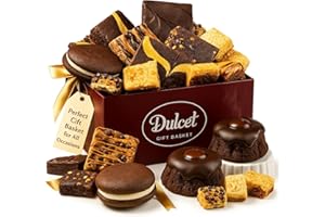 DULCET GIFT BASKETS Dulcet Gift Basket Premium Assortment of Baked Goods - Gift Basket Gifts for Women, Men, Families, Teacher, College, Appreciation, Thank You Present, Birthday, Corporate, Get Well, Sympathy Care