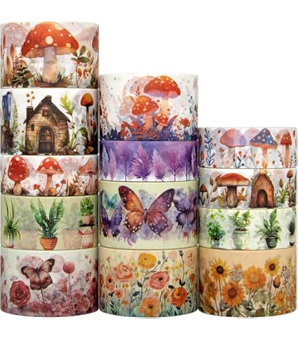 Lot De 12 Rouleaux De Ruban Washi Arc-en-ciel - 15 M X 20 Mm, Inscriptible, Pour Scrapbooking Et Bricolage