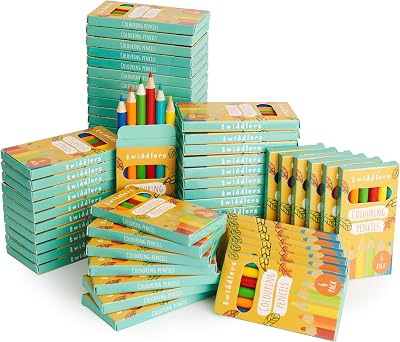 THE TWIDDLERS 60 Boxes Mini Colouring Pencils 6 per Box 360 Total