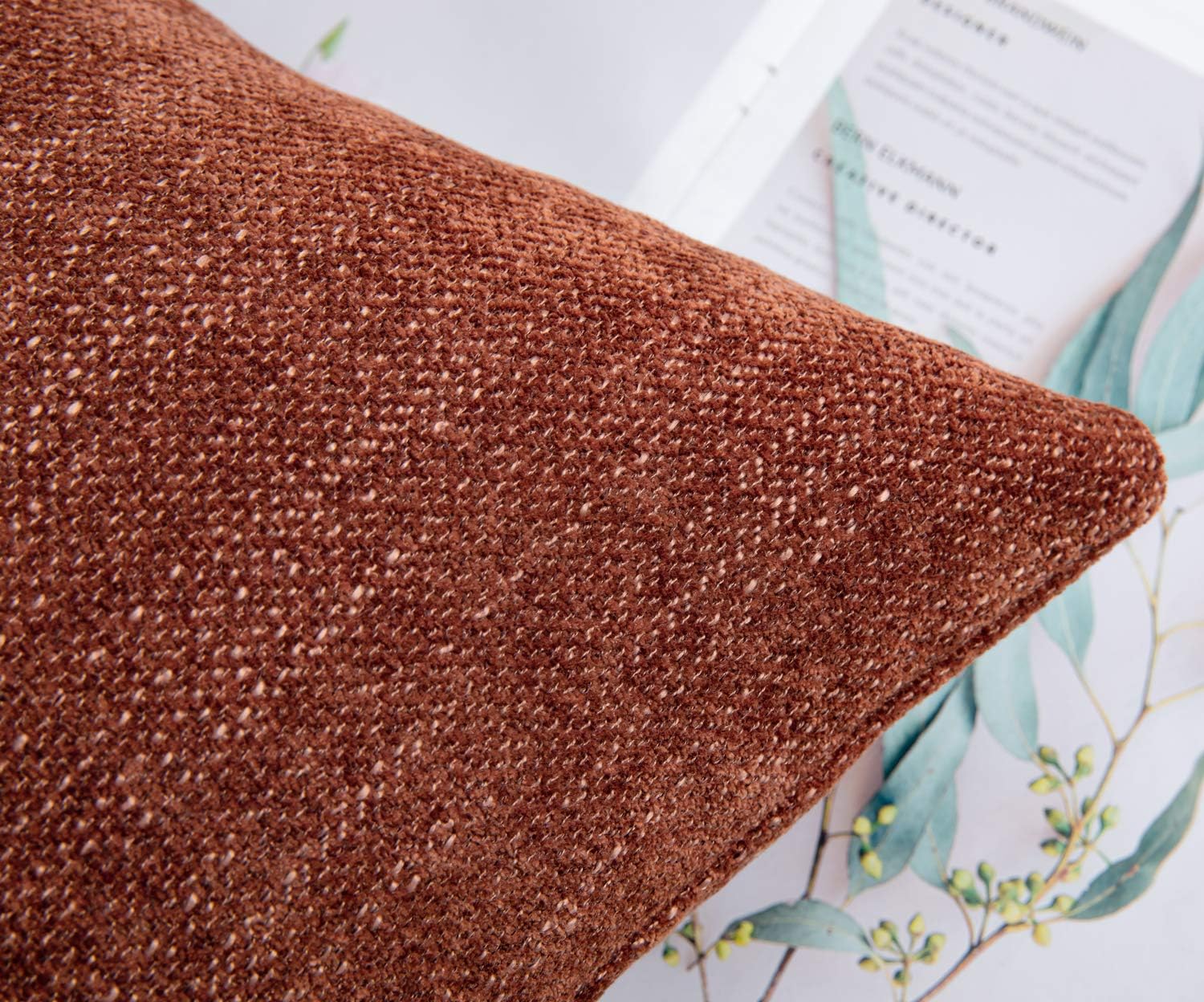 Anickal Rust Pillow Covers 18x18 Inch Set of 2 Farmhouse Rustic Decorative Throw Pillow Covers Square Cushion Case for Home Sofa Couch Decoration: Home & Kitchen