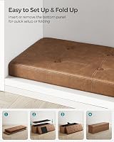 SONGMICS MAZIE Collection Storage Ottoman Bench 110 cm Folding Foot Rest view 8
