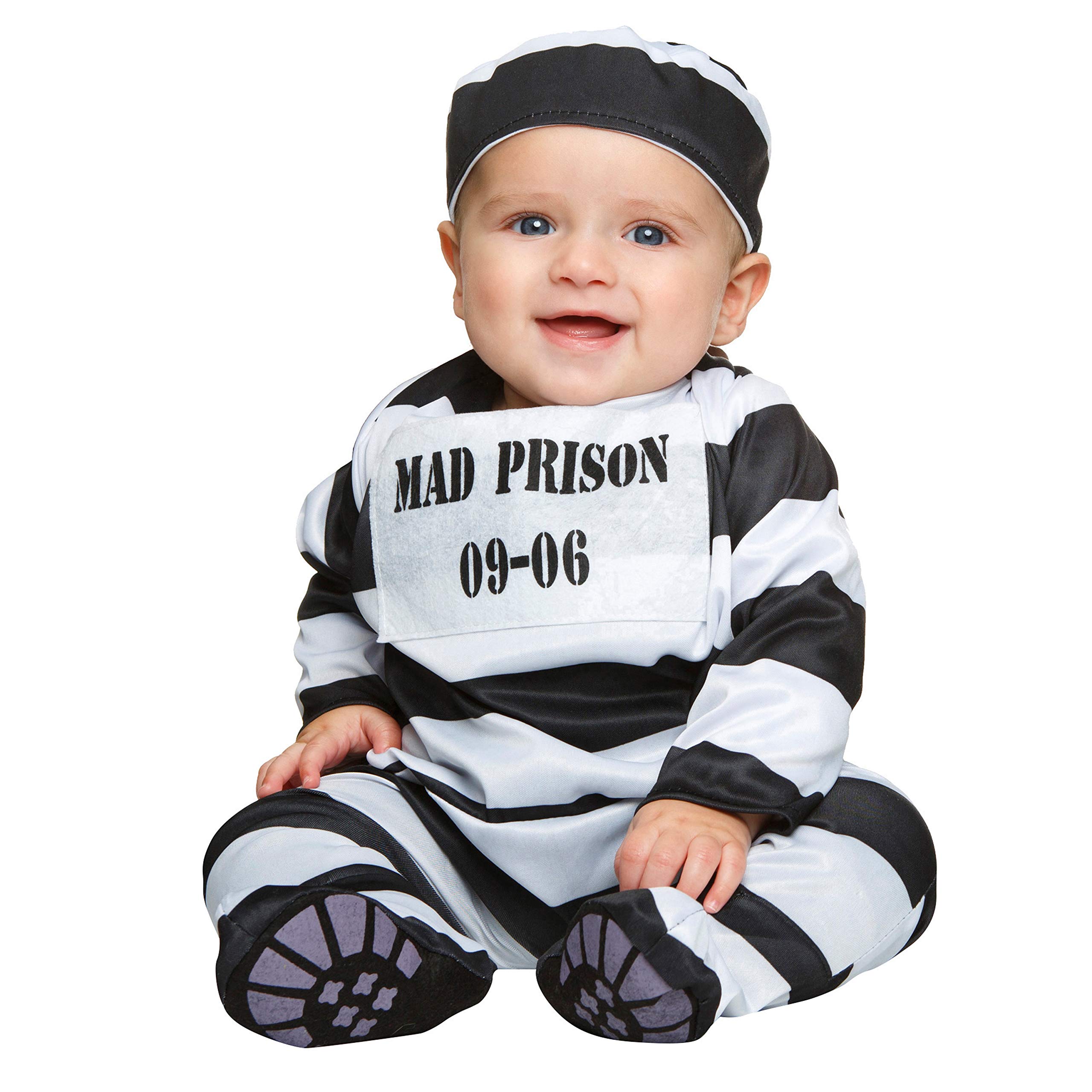My Other Me Me-203294 Baby Prisoner Costume, Chess, Black, 1-2 Years (Viving Costumes 203294)