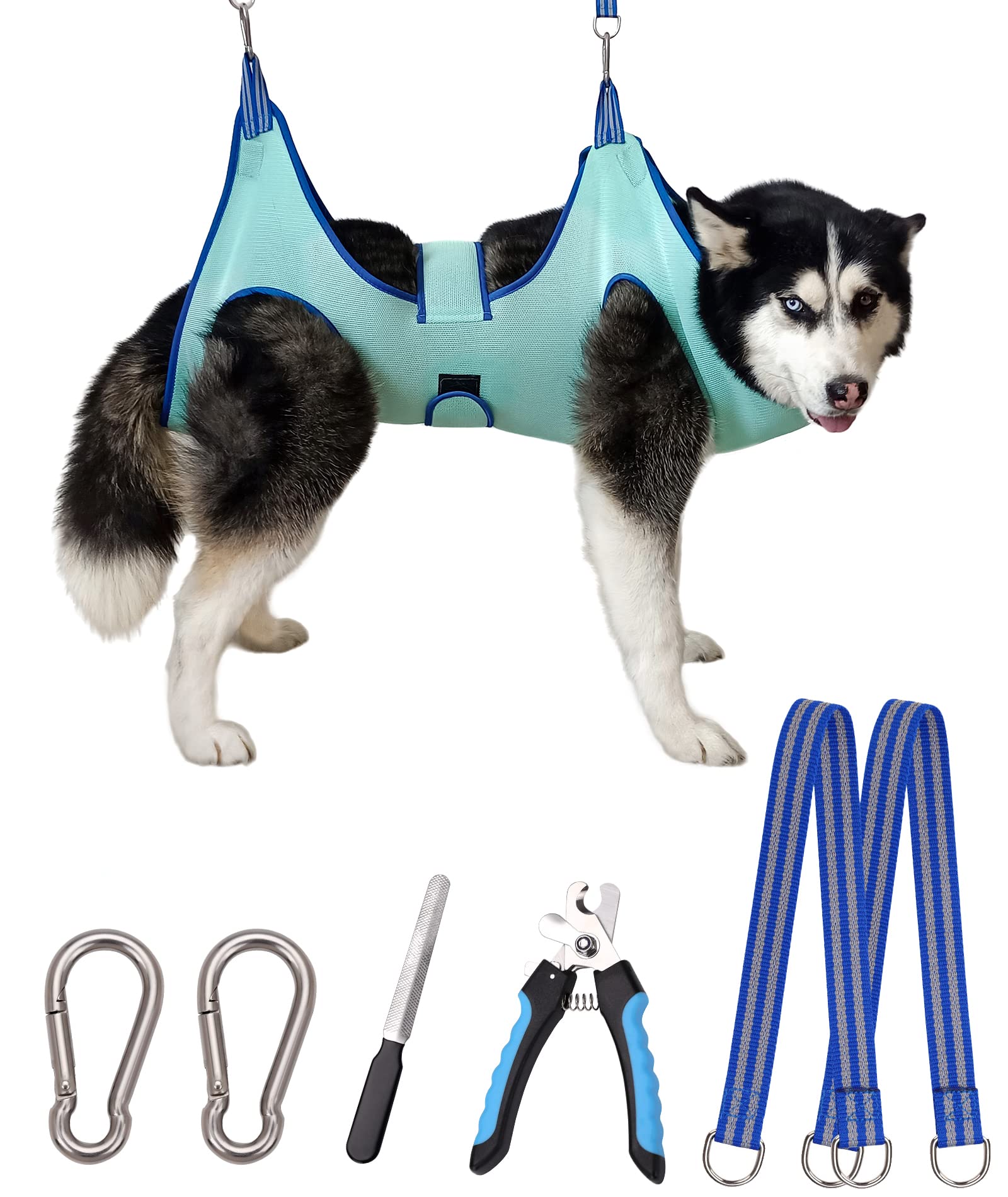 Kkiimatt XX-Large Dog Grooming Hammock, 2023 New Edition - Hanging Clipping Harness Holder for Nail Clipping and Trimming, Wide Strap Dog Grooming Sling for Claw Care