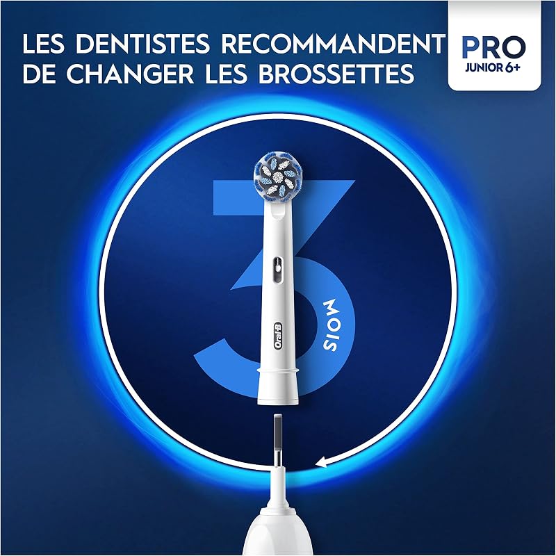 Pro Junior Brosse à Dents Électrique Star Wars Pour Enfants De 6 Ans Et Plus, Brossage Doux, 2 Brossettes Rondes De Recharge, 1 Chargeur, Minuteur et Vibrations, Batterie Rechargeable