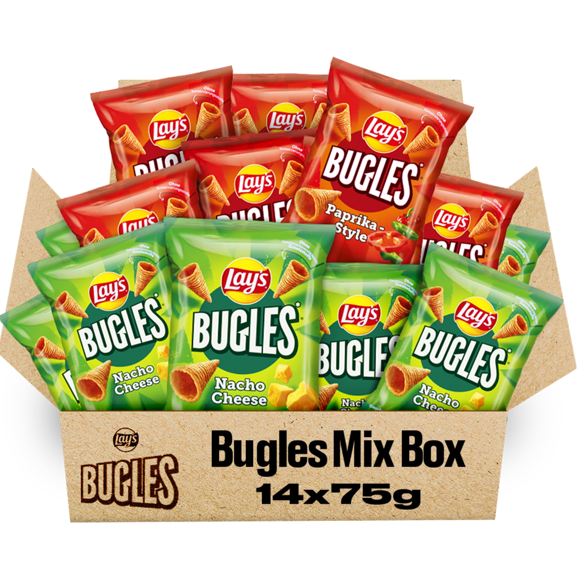 Lay's Bugles Mix Case Paprika & Nacho Cheese 14 x 75G 2