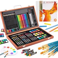 Art Supplies 94 Piece Wooden Drawing Supplies for Painting, Sketching, Coloring Creative Portable Art Kit with Colored…