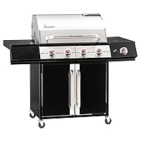  12799 Avalon PTS 4.1 Landmann Gas-Grillstation Edelstahl Gusseisen XXL schwarz 5-flammig 4+1 Gas Brenner Garten ✔ Lenkrollen mit Bremse ✔ Deckel ✔ Seitentische beidseitig ✔ Unterschrank ✔ eckig ✔ rollbar ✔ stehend grillen ✔ Grillen mit Gas ✔ mit Station ✔ mit Rädern 