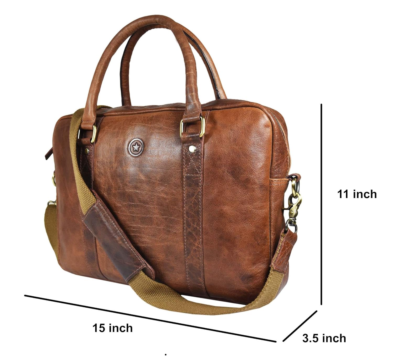 aaron leather messenger bag