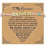 Aelciyue Valentines Day Gifts for Grandma - Mothers Day Birthday Christmas Long Distance Gifts for Nana Sentimental Gift for Grandmother from Grandkids GRANDMA Letter Bracelets for Women