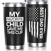Gifts for Dad Christmas Gifts from Daughter Son, 20 OZ Tumbler Dad Gift for Father, Men, Father in Law, Husband, Favorite Child Best Unique Birthday Gift Funny Present Boxed Insulated Cup from Wife