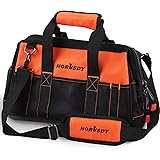 HORUSDY 16-inch Wide Mouth Tool Bags for Men, Wear-Resistant Base, Waterproof, Pockets for Tool Storage