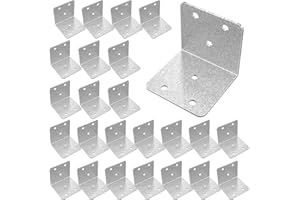 Riuog 40 Pcs Metal Corner Braces, 2x2in L Brackets for Wood, 90 Degree Heavy Duty Wide Corner Patterned Metal Corner Bracket for Wood Furniture Bed Chair (2*2in)