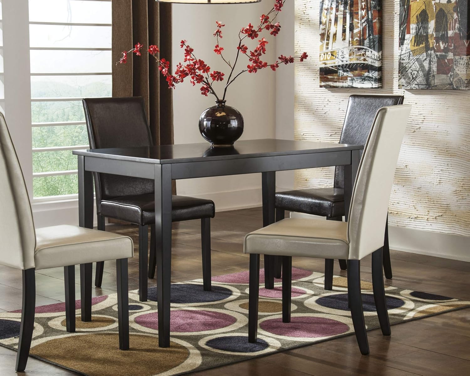 Signature Design by Ashley Kimonte Dining Room Table, Black - Tables