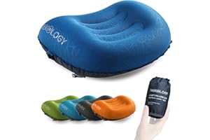 TREKOLOGY Ultralight Inflatable Camping Travel Pillow - ALUFT 2.0 Compressible, Compact, Comfortable, Ergonomic Inflating Pillows for Neck & Lumbar Support While Camp, Hiking, Backpacking