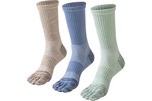 ORVYTHA Merino Wool Toe Socks For Hiking Men&Women Thermal Winter Warm Boot Work Cushion Five Finger Socks 3 Pairs