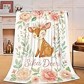 Sika Deer Blanket Super Soft Warm Fluffy Fleece Flannel Animal Throw Blanket Cozy Fuzzy Plush Stuff Bedding Blankets Gifts for Women Kids Boys Girls Adults 50"X40"
