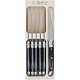 Laguiole Andre Verdier Debutant 6 Piece Steak Knife Set, Black, Made In France