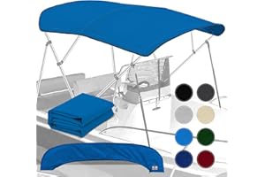KNOX Universal 4 Bow Bimini Top Replacement Canvas, Bimini Top Canvas Only with Zip-On Storage Boot, 600D Marine Grade, Water