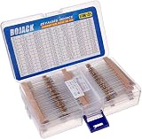 BOJACK Resistor Assortment Kit 25 Values 1000pcs 1Ω to 1MΩ 1/4W view 2