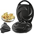 FineMade Electric Empanada Maker Machine with Press Mold,Large Dumpling Maker Press,Pierogi Maker Press Machine,Make 4 Psc of 6 Inches Large Empanadas,Jamaican Beef Patties,Calzones,Pocket Pies,Black