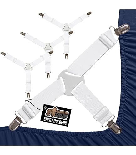 8 pièces sangles de feuille bretelles bande support de coin de lit réglable attaches élastiques Clips pinces housse de matelas drap housse | Leroy Merlin