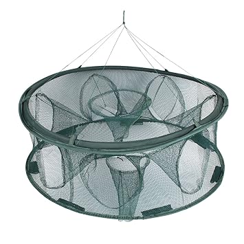 Evilandat Gefaltet Fischernetz Krebskorb Nylon Für Fisch Garnelen Minnow Krabbe 6/8 Löcher