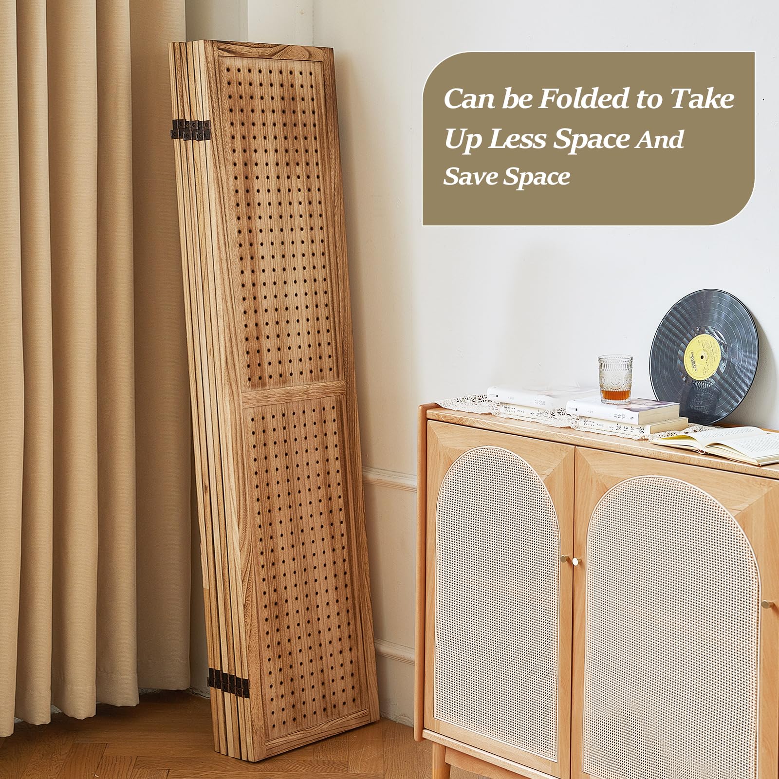 Leesinwing 6 Panel Room Dividers And Folding Privacy Screens, 5.6Ft ...