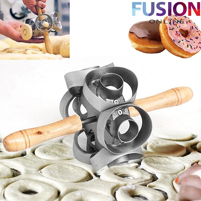 HEAVY DUTY DONUT CUTTER MOLD FAST REVOLVING DOUGHNUT MAKER DIY TOOL
