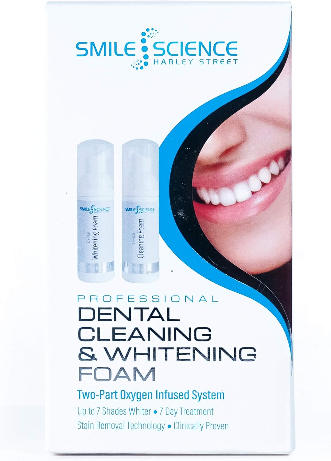 Smile Science Harley Street, Professional Cleaning and Whitening Dual Foam, for Sensitive Teeth, Stain Remover for Teeth