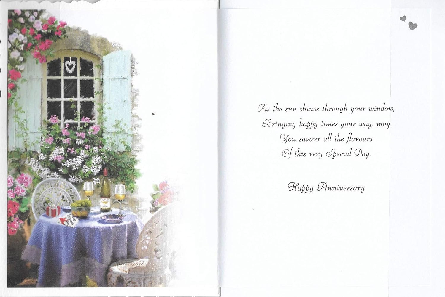 Illustrated Anniversary Card - (JJ9424) - Window - From The Velvet Range - Embossed With A Silver Foil & Flitter Finish - Image 3