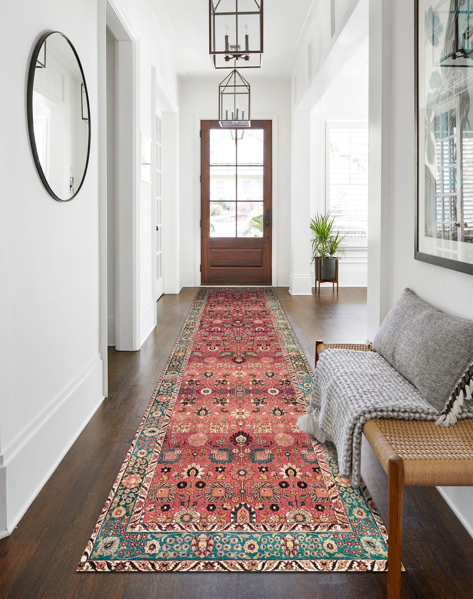 Photo 1 of vivorug Runners for Hallways 2'x7', Non Slip Washable Rug, Carpet Runner for Kitchen Laundry Room Bedroom, Ultra Soft Rug Runner with Rubber Backing, Cherry Red/Spice