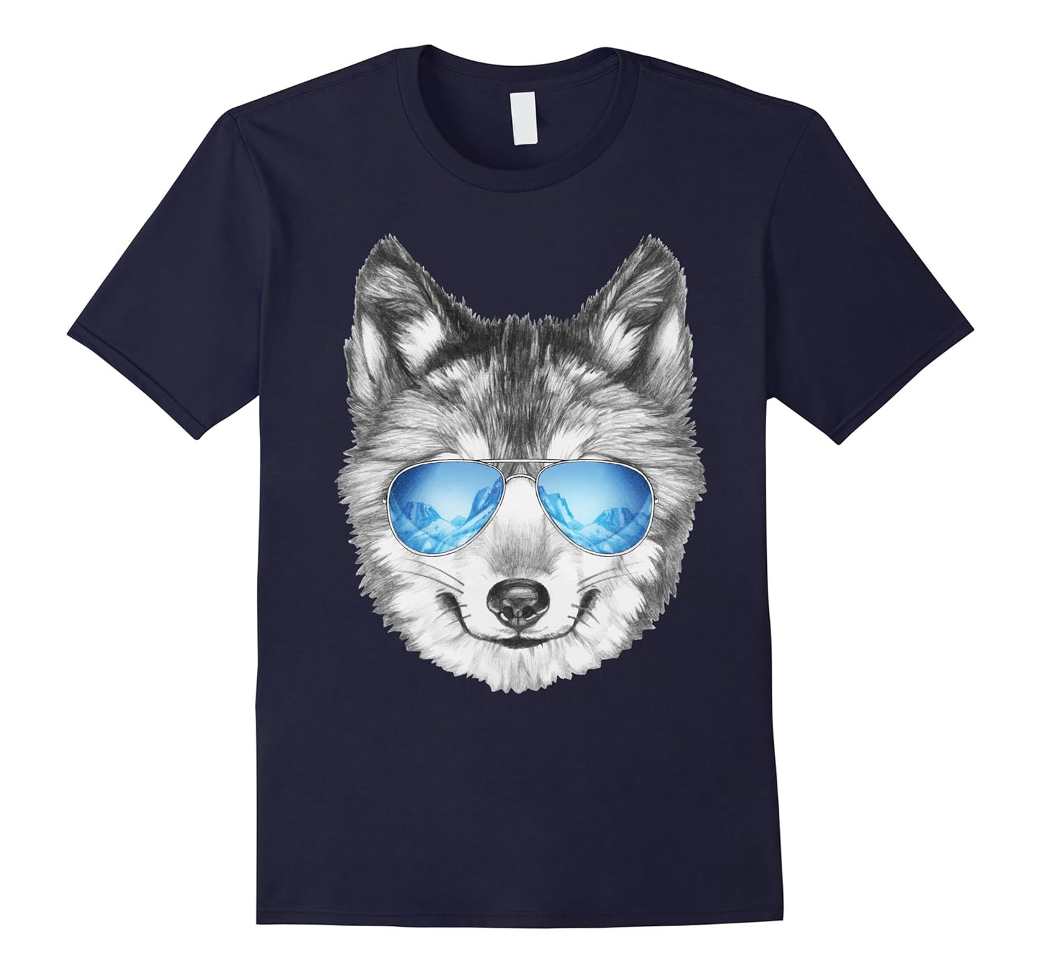 Funny Wolf TShirt Wolf Face Tee ShirtAZP anzpets