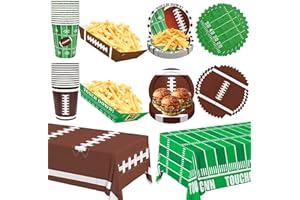 GENERIC 122PCS Football Party Decorations, Football Party Supplies Serve 24 Football Party Favors Set, Football Decorations Themed Part, Includes Tablecloth Plates Napkins Cups Napkin, Party Decorations