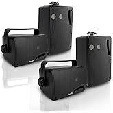 Herdio 3.5 Inch Passive Outdoor Speakers Wired Waterproof Wall Mount Speakers with 400W Superior Sound, All-Weather Durability, for Home Patio Garden Marine Boat Garage Indoor,4-Pack Balck