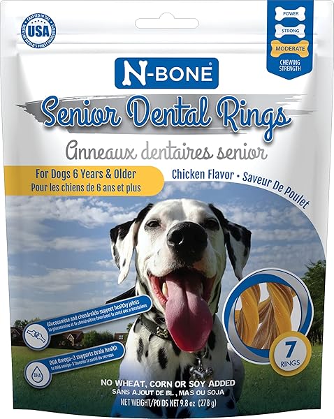 N-BONE SENIOR DENTAL RINGS CHICKEN FLAVOR DOG TREATS,...