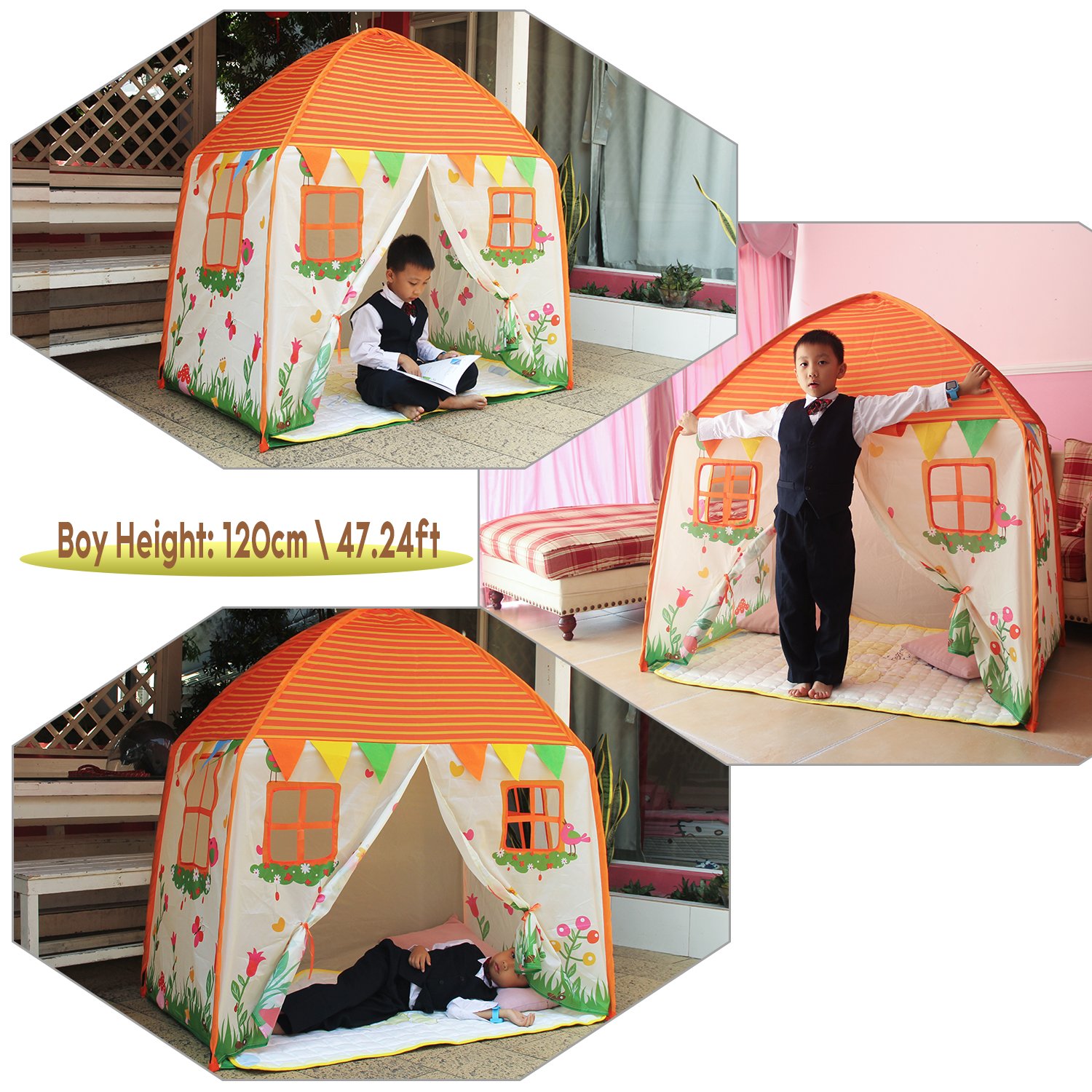 Homfu Kids Tent Playhouse For Children To Play Indoor Garden and Outdoors